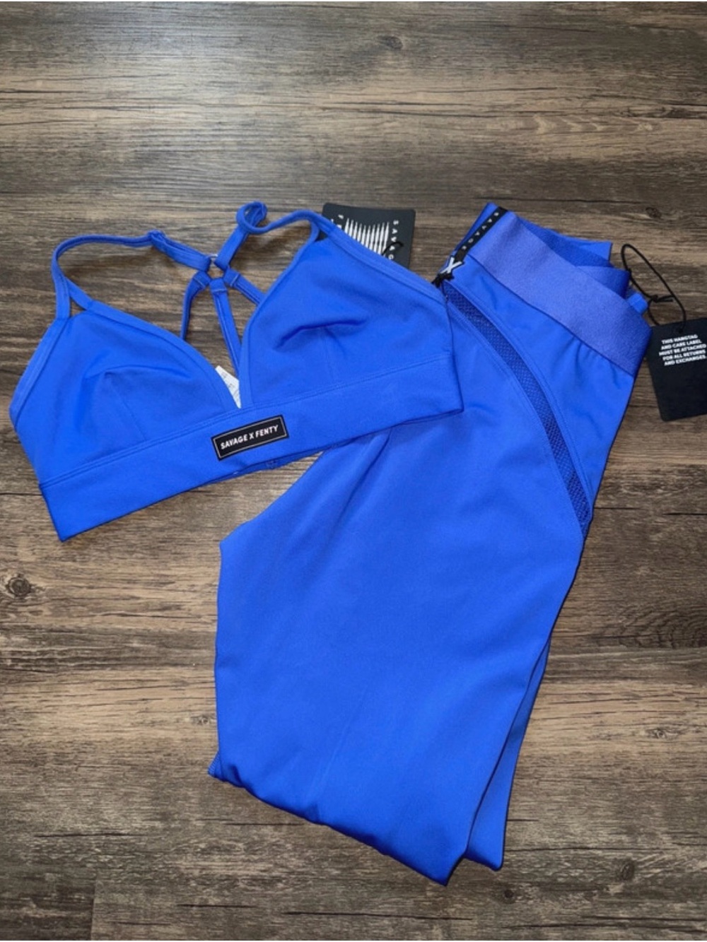 Savage X Fenty Electric Blue Bralette and Leggings Set